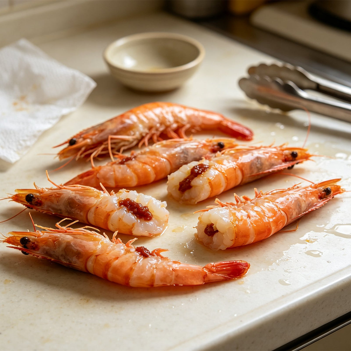 Cooked Mantis Shrimp With Orange Roe
