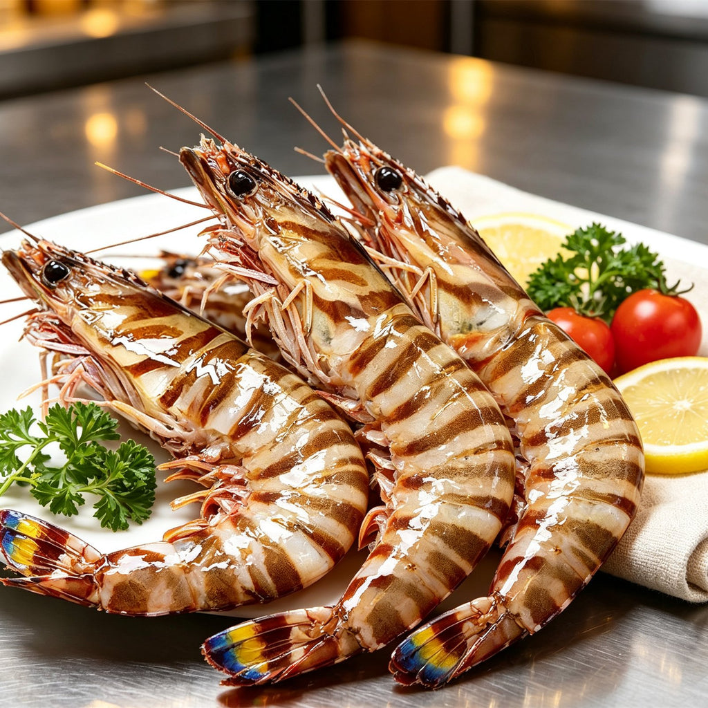 Fresh Whole Tiger Prawns Shell On